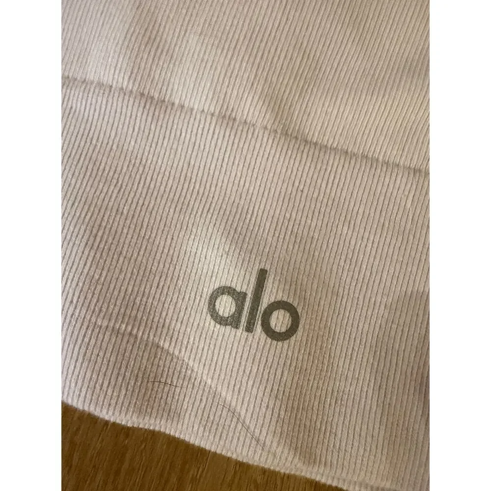 Alo Seamless Delight High Neck Bra in White NWT - Picture 5 of 5